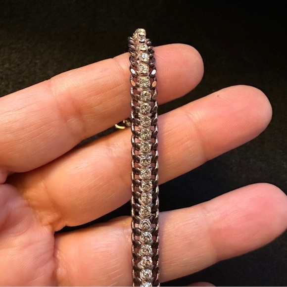 Stella & Dot vintage copper cup chain bracelet with pink rhinestones - Picture 7 of 10